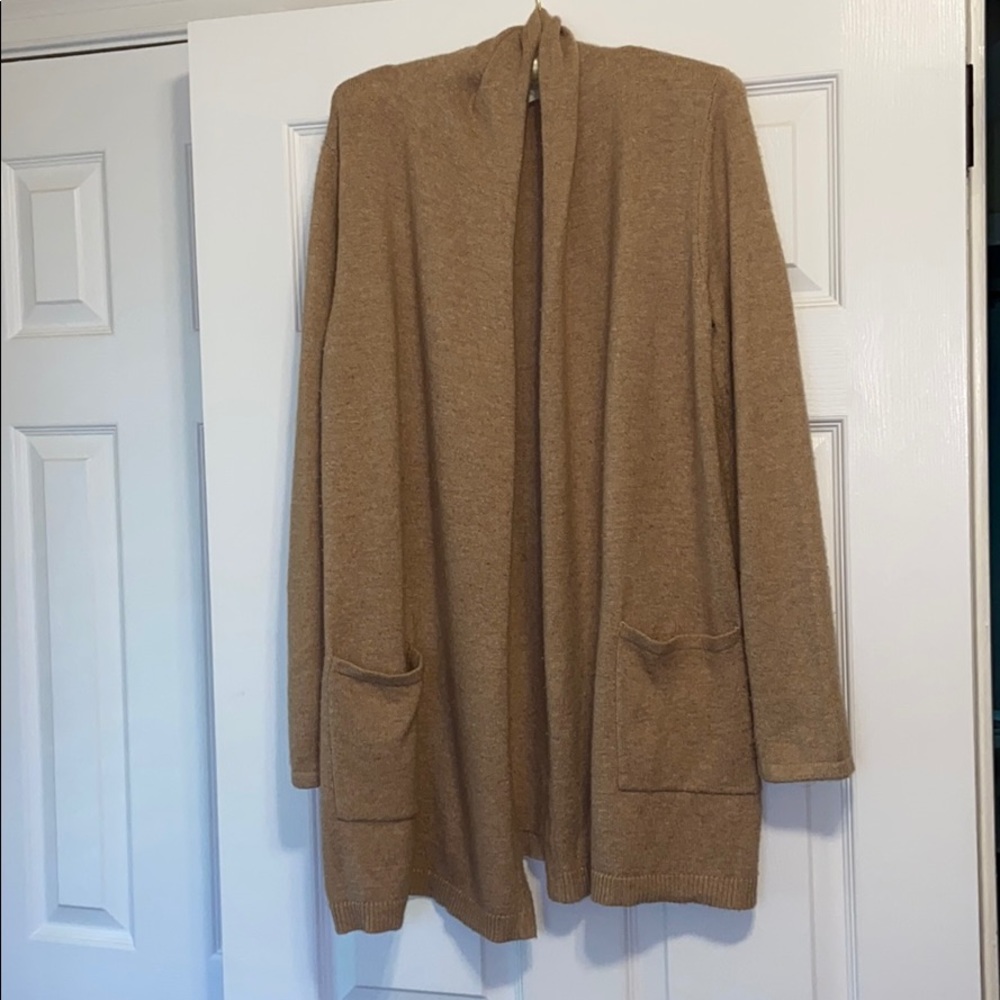 Camel Open Cardigan